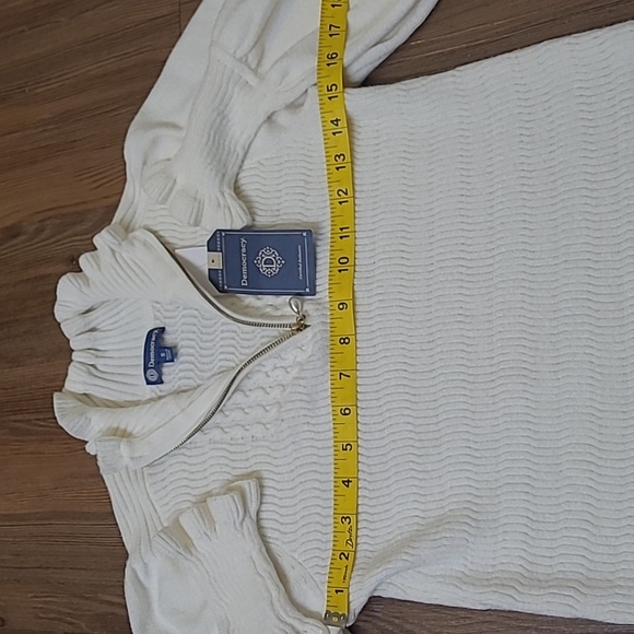 Democracy Cream V-Neck Sweater new zise S - Picture 4 of 12